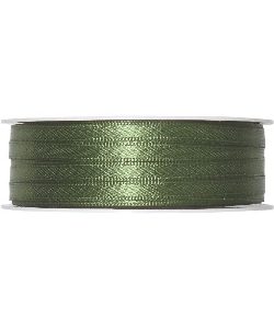 Doppelsatin-Band B:6mm, moosgrün, 50m/Rolle