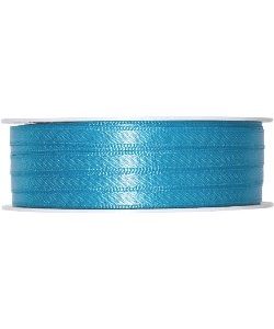 Doppelsatin-Band B:6mm, azur-blau(türkis), 50m/Rolle