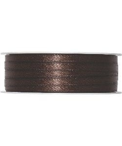 Doppelsatin-Band B:6mm, dunkelbraun, 50m/Rolle