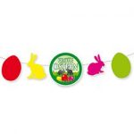 Hasen/Ei-Girlande Frohe Ostern L:120xH:28cm, bunt