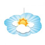 Wolken mit Sonne 40x25cm, bunt