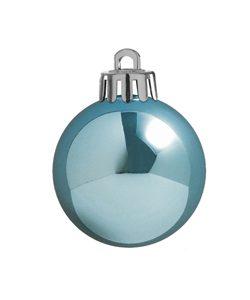 Weihnachtskugeln Ø60mm, wasserblau glänzend, 24 Stück/Box