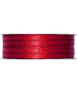 Doppelsatin-Band B:3mm, rot, 50m/Rolle