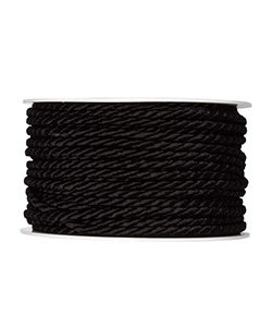 Kordel Ø4mm, schwarz, L:25m/Rolle