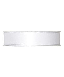 Kunstseideband B:25mm, weiß, 50m/Rolle