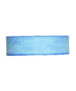 Organzaband B:25mm, hellblau, 50m/Rolle
