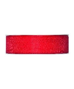 Organzaband B:25mm, rot, 50m/Rolle