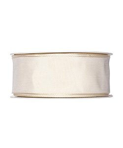 Drahtkantenband B:40mm, creme, L:25m/Rolle
