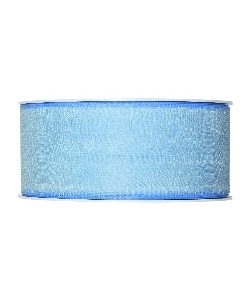 Organzaband B:40mm, hellblau, 50m/Rolle
