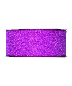 Organzaband B:40mm, pink, 50m/Rolle
