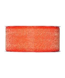 Organzaband B:40mm, orange, 50m/Rolle