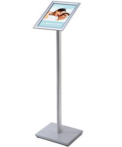 Infoständer Quick Flip, DIN A3-hoch/quer, Gehrung, silber