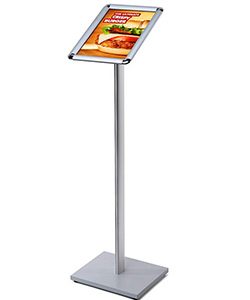 Infoständer Quick Flip DIN A3-hoch/quer, runde Ecken (Rondo), silber