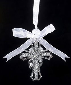 Kreuz-Hänger mit Kunstdiamanten Diamond B