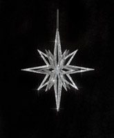 Stern 3D H:30xØ26cm, silber beglittert