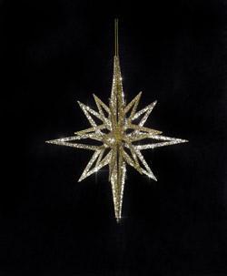 Stern 3D H:30xØ26cm, gold beglittert