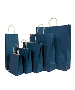 Papiertragetasche Kraft dk.blau, VE=25 Stk.