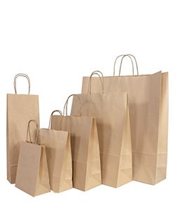 Papierflaschentasche Kraft natur, VE=25 Stk.