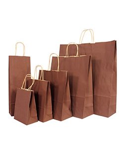 Papierflaschentasche Kraft kaffee, VE=25 Stk.