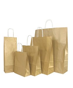 Papiertragetasche Smartline gold, VE=25 Stk.