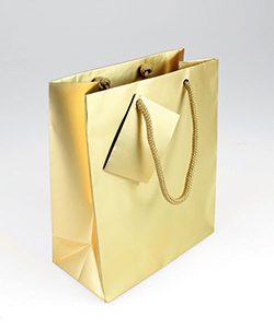 Tragetasche "Deluxe" gold matt, VE=10 Stk.
