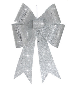 Glitter-Schleife 10x14cm silber