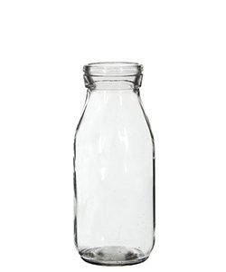 Glas-Milchflasche H:14 x Ø6cm