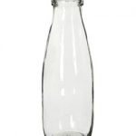 Glas-Milchflasche H:21 x Ø7cm