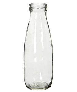Glas-Milchflasche H:21 x Ø7cm