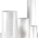 Glasvase Zylinder H:60/Ø:15cm, weiß
