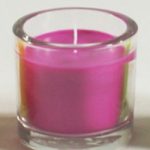Glasschale mit 1-Dochtkerze, indoor, pink