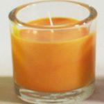 Glasschale mit 1-Dochtkerze, indoor, mandarin