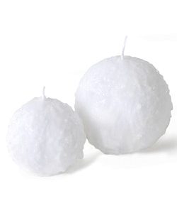 Schneeball-Kerze Ø:8cm, weiß
