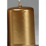 Stumpenkerze metallic shine gold 8 cm