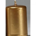 Stumpenkerze metallic gold, H/Ø 10/7cm, 4 Stk./VE