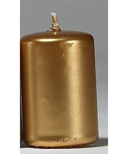 Stumpenkerze metallic gold, H/Ø 10/7cm, 4 Stk./VE