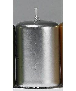 Stumpenkerze metallic silber, H/Ø 15/7cm, 4 Stk./VE