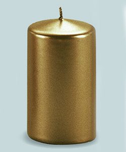 Stumpenkerze metallic H/Ø 200/80mm, antikgold, VE=4 Stück