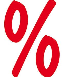 Ankleber %, H:70cm