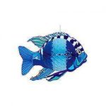 Kugelfisch 28x40cm, blau/weiss