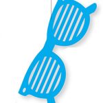 Hänger Sonnenbrille 68x23cm, blau