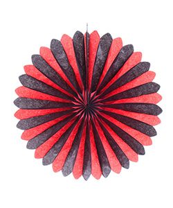 Rosette Ø60cm, rot/schwarz