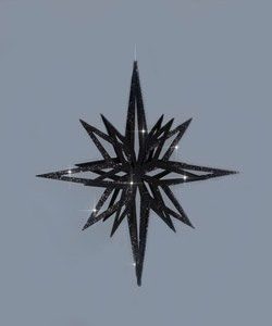 Stern 3D schwarz beglittert