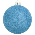 Weihnachtskugel Glitter Ø10cm, hellblau