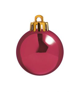 Weihnachtskugeln Ø60mm, bordeaux glänzend, 24 Stück/Box
