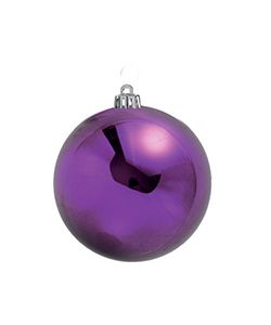 Weihnachtskugeln Ø77mm, 12 Stk./Box, lila glänzend