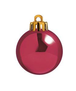 Weihnachtskugeln Ø77mm, 12 Stk./Box, bordeaux glänzend