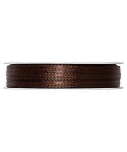 Doppelsatin-Band B:3mm, dunkelbraun, 50m/Rolle