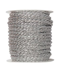 Lurex-Kordel Ø6mm, silber, L:25m/Rolle
