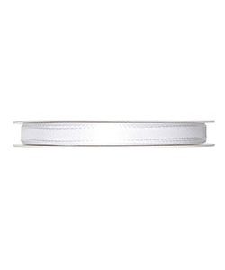 Kunstseideband B:8mm, weiß, 50m/Rolle